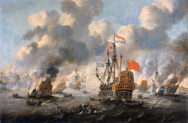 Esaias Van de Velde The burning of the English fleet off Chatham oil painting image